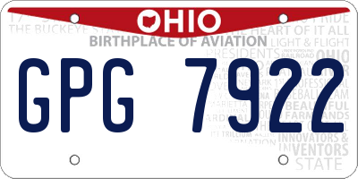 OH license plate GPG7922