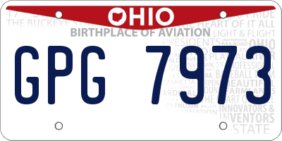 OH license plate GPG7973