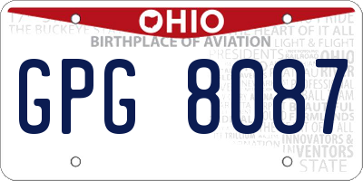 OH license plate GPG8087