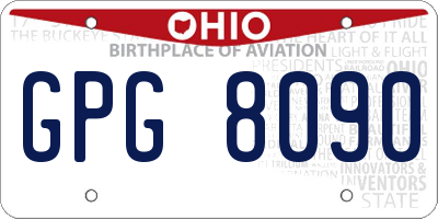 OH license plate GPG8090