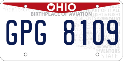 OH license plate GPG8109