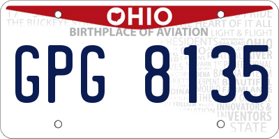 OH license plate GPG8135