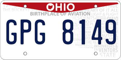 OH license plate GPG8149
