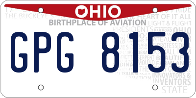 OH license plate GPG8153
