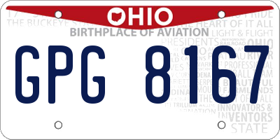 OH license plate GPG8167