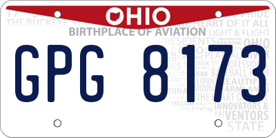 OH license plate GPG8173