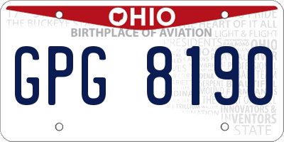 OH license plate GPG8190