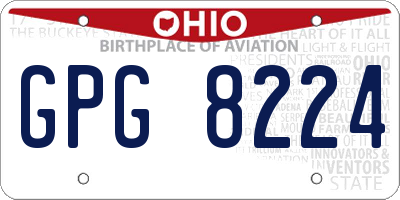 OH license plate GPG8224