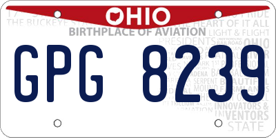 OH license plate GPG8239
