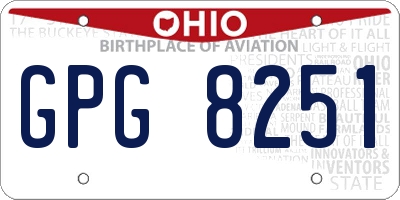OH license plate GPG8251