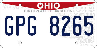 OH license plate GPG8265
