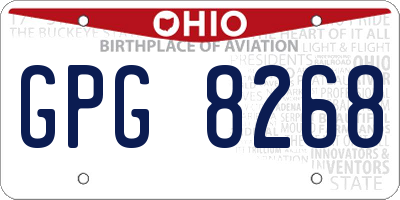 OH license plate GPG8268