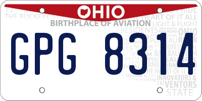 OH license plate GPG8314