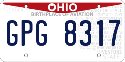 OH license plate GPG8317