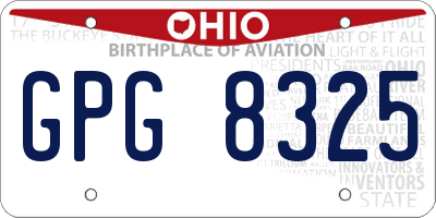 OH license plate GPG8325