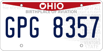 OH license plate GPG8357
