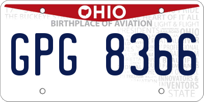 OH license plate GPG8366