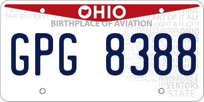 OH license plate GPG8388