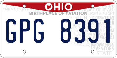 OH license plate GPG8391