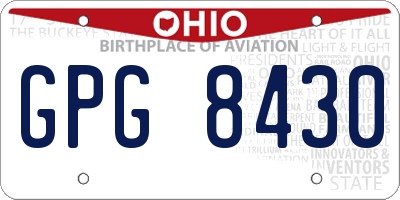 OH license plate GPG8430