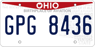 OH license plate GPG8436
