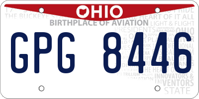 OH license plate GPG8446