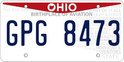 OH license plate GPG8473