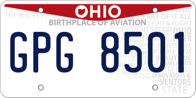 OH license plate GPG8501