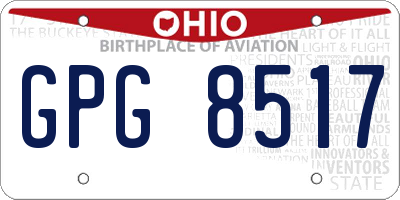 OH license plate GPG8517