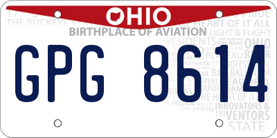 OH license plate GPG8614