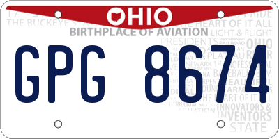 OH license plate GPG8674