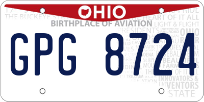 OH license plate GPG8724