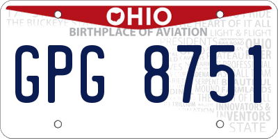 OH license plate GPG8751