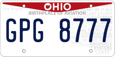 OH license plate GPG8777