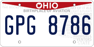 OH license plate GPG8786