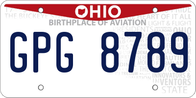 OH license plate GPG8789