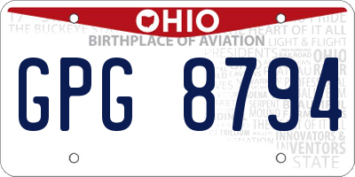 OH license plate GPG8794