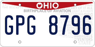 OH license plate GPG8796
