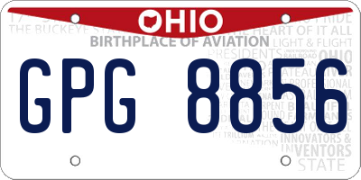 OH license plate GPG8856