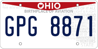 OH license plate GPG8871