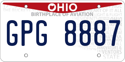 OH license plate GPG8887