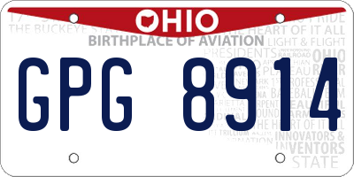 OH license plate GPG8914