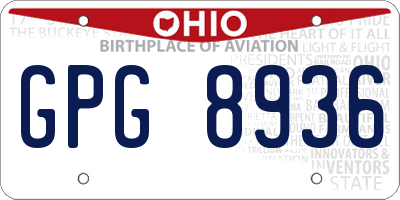 OH license plate GPG8936