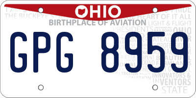 OH license plate GPG8959