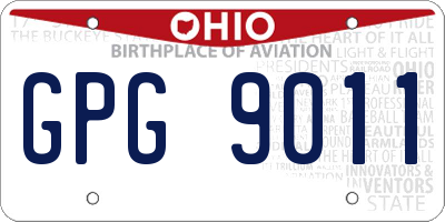 OH license plate GPG9011
