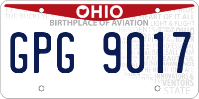 OH license plate GPG9017