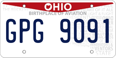 OH license plate GPG9091