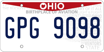 OH license plate GPG9098