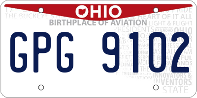 OH license plate GPG9102