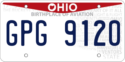 OH license plate GPG9120